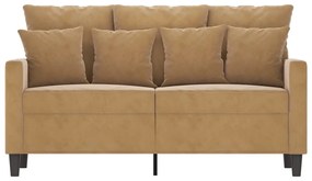 vidaXL kétszemélyes barna bársony kanapé 120 cm