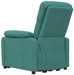 sötétzöld szövet elektromos dönthető fotel