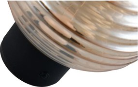 Borostyán színű USB üveg LED fali lámpa ø 15,5 cm Earl – Reality