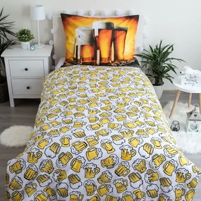 Borostyán színű egyszemélyes pamut ágyneműhuzat 140x200 cm Beer – Jerry Fabrics