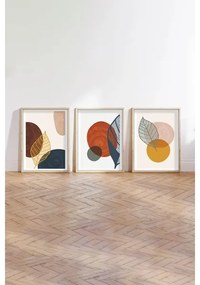 KÉSZLET 3x Kép képkeretben 50x70 cm színes