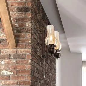 Brilagi - LED Fali lámpa COTTAGE 2xE14/40W/230V bükkfa/barna