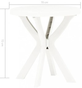 fehér műanyag bisztróasztal Ø70 cm