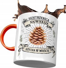 Narancssárga bögre az unokahúgnak ajándékba, fényképes nyomtatással