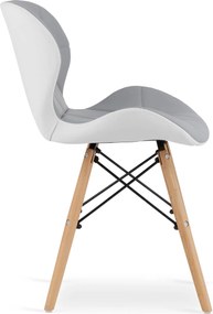 LAGO szürke-fehér szék öko bőrből