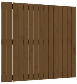 mézbarna tömör fenyőfa fali fejtámla 95,5x3x90 cm