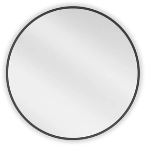 Mexen Loft, kerek fürdőszobai tükör 60 cm, keret színe fekete matt, 9850-060-060-000-70