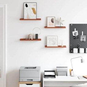 vidaXL Falpolc polcokkal tárolóval 4 pcs Piros 40 x 9 x 3 cm Faanyag