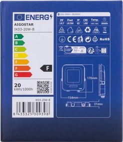 Aigostar - LED RGBW Reflektor MESH LED/20W/230V 6500K IP65 + + távirányító