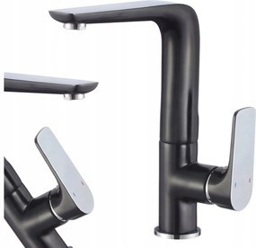 Egykaros Konyhai Mosogató Csaptelep Álló Senja Fekete Króm