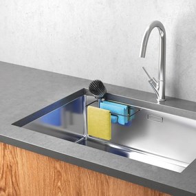 Matt fekete öntapadós fém tároló mosogatóba Lava – Metaltex