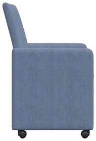 Kerekes Étkező Székek 2 pcs Kék 57 x 66 x 94 cm Bársony anyag