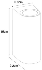 Kültéri fali lámpa rozsdabarna műanyag ovális 2-lámpás - Baleno