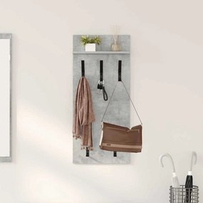 Fali Kabáthorog polcokkal Beton szürke 90 x 40 x 10 cm Faanyag