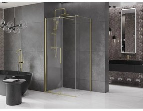 Mexen Velar, zuhanykabin tolóajtóval 90 (ajtó) x 85 (fal) cm, 8mm átlátszó üveg, arany matt, 871-090-085-01-55
