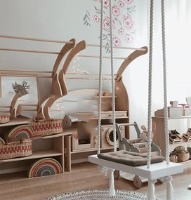 Gyerek hinta, fehér/szürke, SVING