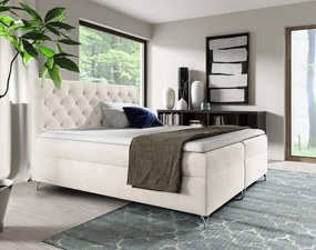 Boxspring ágy, 120x200, fehér Velvet szövet, GULIETTE + ajándék