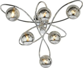 Dar Lighting modern mennyezeti lámpa lysandra füstös csiszolt króm darlys6450