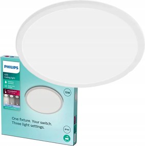 Mennyezeti lámpa Led fürdőszobai lámpa 15W 1500lm 4000K IP44 fehér Philips