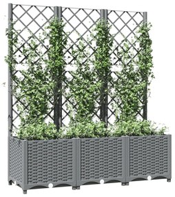 világosszürke PP rácsos kerti ültetőláda 120 x 40 x 136 cm