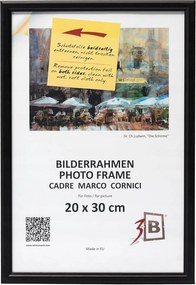 Képkeret 3-B Jena 20x30 cm fekete fa plexi Mdf