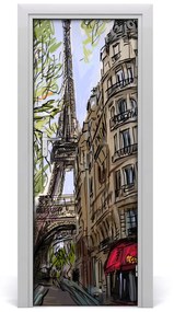 Ajtó tapéta Eiffel-torony 75x205 cm