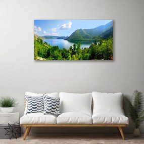 Vászonkép falra Forest Lake hegyek táj 100x50 cm