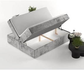 Szürke ágyneműtartós boxspring ágy 200x200 cm Yoko – Maison de Rêve