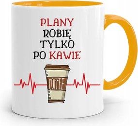 Sárga Építész Bögre A Terveket Csak Kávé Után Készítem, fényképes nyomattal