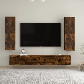 2 db füstös tölgy falra szerelhető TV-szekrény 30,5x30x110 cm