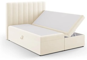 Bézs boxspring ágy tárolóhellyel 160x200 cm Gina – Milo Casa