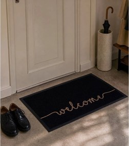 Cozy Welcome fekete lábtörlő, 45 x 75 cm - Hanse Home