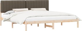 vidaXL Ágykeret Kárpitozott Fejtámlával Tópszínű 200 x 200 cm