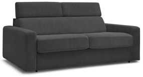 Sötétszürke kordbársony kinyitható kanapé 215 cm Monaco – Bobochic Paris
