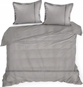 Szatén pamut ágyneműhuzat 160X200 ezüst, hímzett csíkokkal