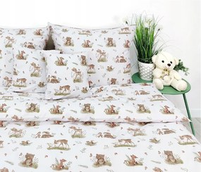 Pamut ágyneműhuzat Prémium 160x200 erdei állatok őzike macik sündisznó