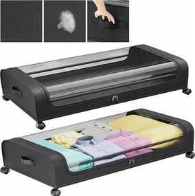 Organizer Gurulós Tároló Ágy Alá Szekrény Fekete 2db