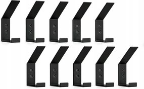 10 db Fali akasztó ruhaakasztó fém dupla Fekete loft stílus