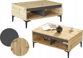 Dohányzóasztal Aristo tölgy szín antracit Loft pad nappaliba dohányzó polccal