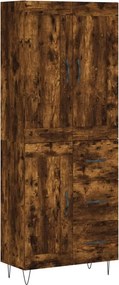vidaXL füstös tölgy színű szerelt fa magasszekrény 69,5 x 34 x 180 cm