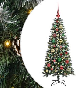 vidaXL Mű karácsonyfa 150 LED-del Zöld 120 cm PVC és Műanyag és Acél