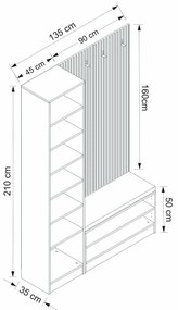 Előszoba bútor Nemake 33 (dió)  . 1093980