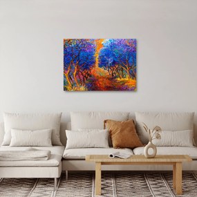 Kép - őszi fa koronák, modern impresszionizmus (70x50 cm)