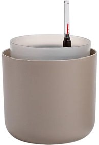 Plastia Tolita önöntöző virágtartó, barna, átmérő: 16 cm, 16 cm átmérőjű