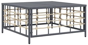 vidaXL 9 részes antracitszürke polyrattan kerti ülőgarnitúra párnákkal