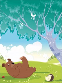 Fotótapéta Erdei mackó barát vinil 184x254 +ragasztó