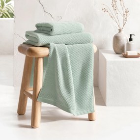 Goldea pamut frotír törölköző / fürdőlepedő micro pure - eukaliptusz 30 x 50 cm