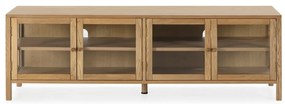 Natúr színű TV-állvány tölgyfa dekorral 160x50x40 cm Ceci – MOME