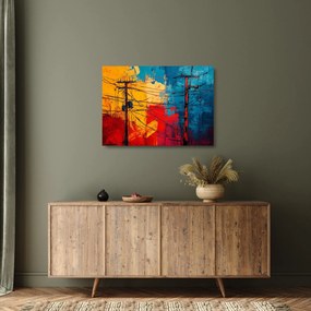 Üveg kép - Absztrakt elektromos vezetékek (70x50 cm)