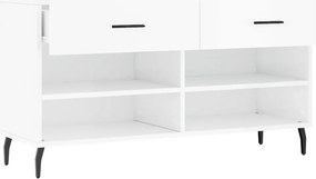 vidaXL magasfényű fehér szerelt fa cipőpolc 102x35x55 cm